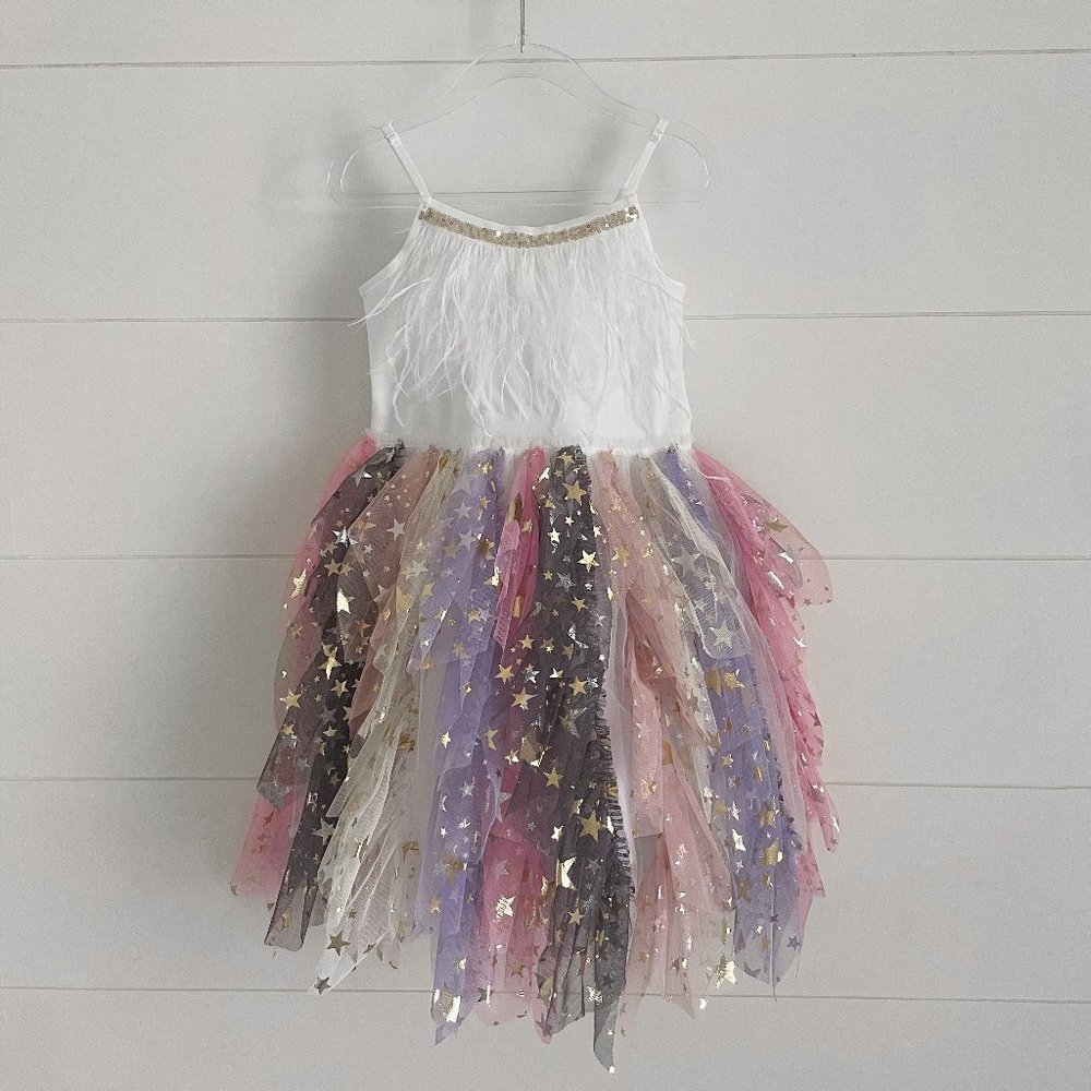 Petite Hailey - Designer Princess Fur Wave Tutu Dress - White - BNWT